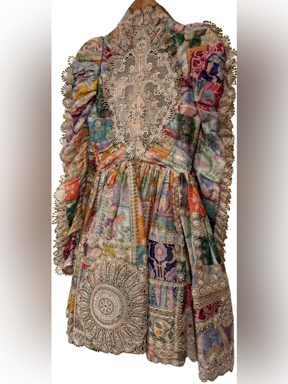 Zimmermann Cosmic Zodiac Doily Mini Dress 0 Floral Tile US 4 Linen Silk Runway - Picture 12 of 16